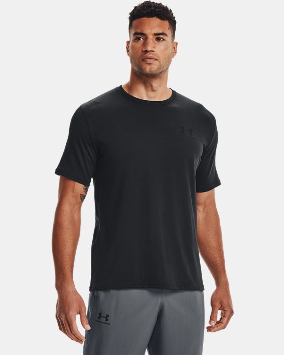 Men's UA Sportstyle Left Chest Short Sleeve Shirt, Black, pdpMainDesktop image number 1